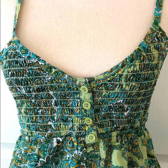 Mossimo Womens Vneck Cotton Paisley Tank Medium - Picture 2 of 6